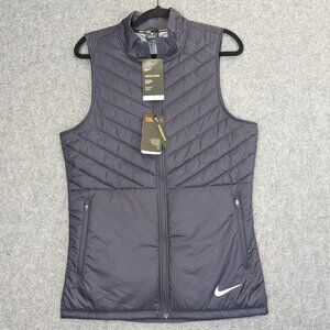 Nike Aerolayer Running Vest Mens Small Navy Thermal Water Repellent AH0546-081